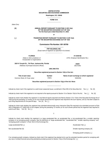 Thumbnail FRP Holdings
 10-K Annual Report 2022