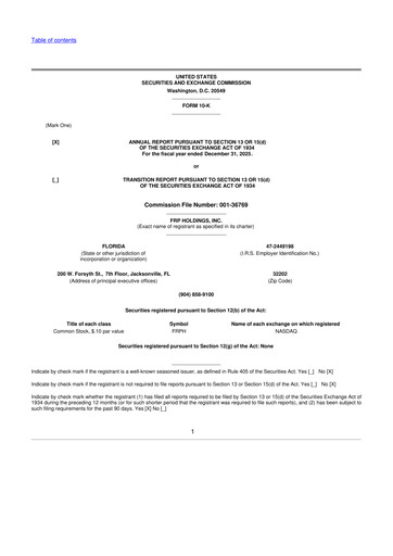 Thumbnail FRP Holdings
 10-K Annual Report 