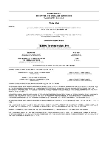 Thumbnail Tetra Technologies 10-K Annual Report 