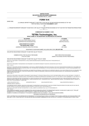 Thumbnail Tetra Technologies 10-K Annual Report 2017