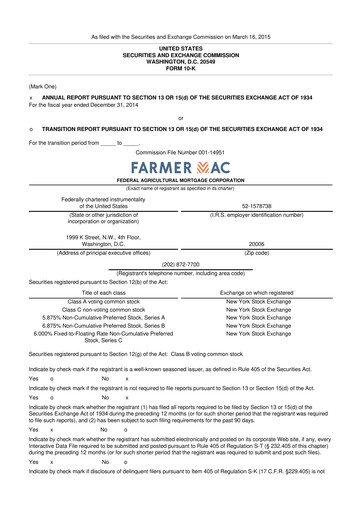 Thumbnail Federal Agricultural Mortgage Corporation 10-K Annual Report 2014
