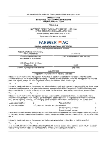 Thumbnail Federal Agricultural Mortgage Corporation 10-Q Quarterly Report FY2017 