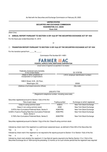 Thumbnail Federal Agricultural Mortgage Corporation 10-K Annual Report 2019