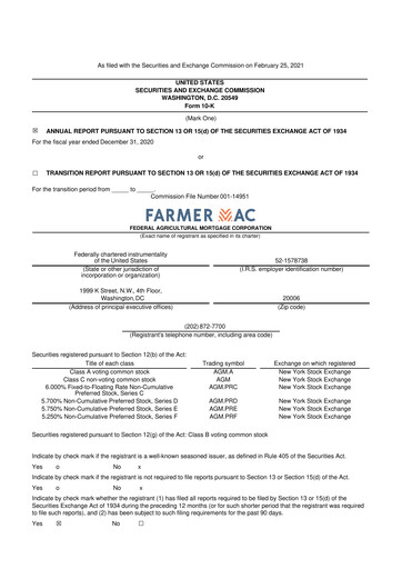 Thumbnail Federal Agricultural Mortgage Corporation 10-K Annual Report 2020