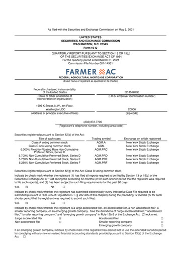 Thumbnail Federal Agricultural Mortgage Corporation 10-Q Quarterly Report FY2021 