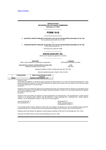 Vorschaubild Dime Community Bancshares 10-Q Quartalsbericht 2020 