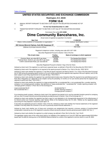 Vorschaubild Dime Community Bancshares 10-K Jahresbericht 2025