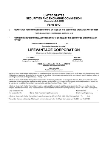 Thumbnail Lifevantage 10-Q Quarterly Report FY 