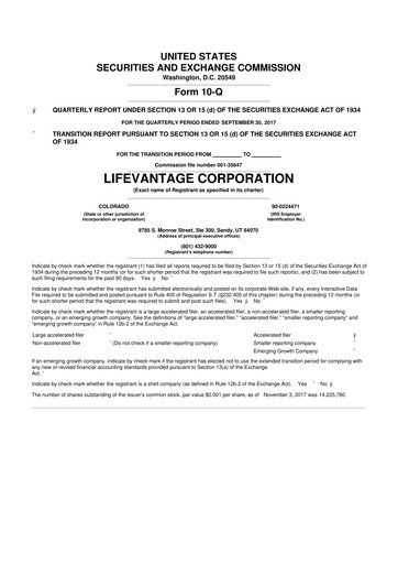 Thumbnail Lifevantage 10-Q Quarterly Report FY 