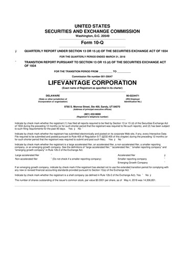 Thumbnail Lifevantage 10-Q Quarterly Report FY 