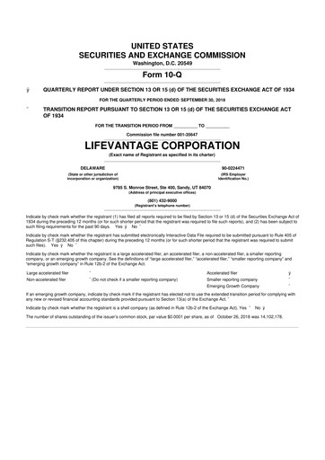 Thumbnail Lifevantage 10-Q Quarterly Report FY 