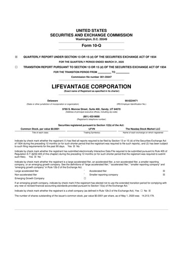 Thumbnail Lifevantage 10-Q Quarterly Report FY 
