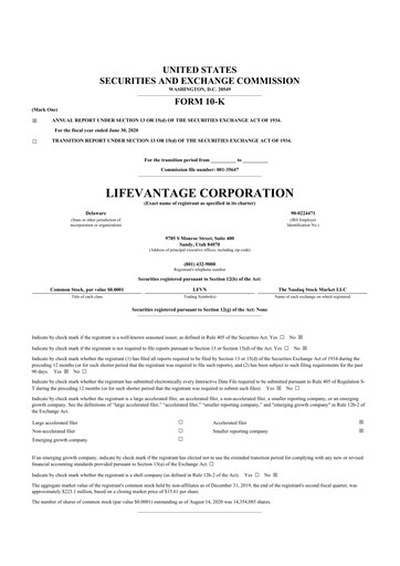 Thumbnail Lifevantage 10-K Annual Report 2020