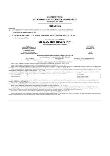Thumbnail Silgan Holdings
 10-K Annual Report 2021
