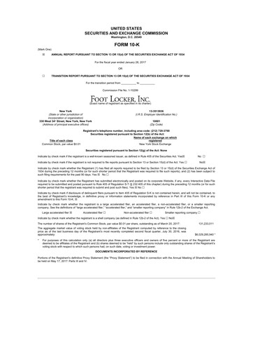 Thumbnail Foot Locker
 10-K Annual Report 2016