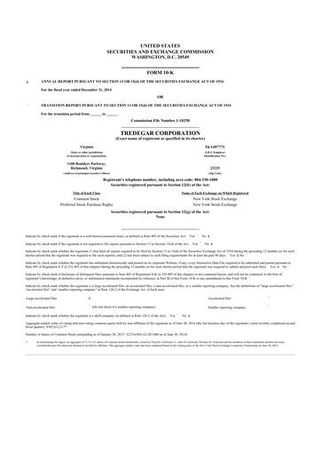 Thumbnail Tredegar 10-K Annual Report 2014