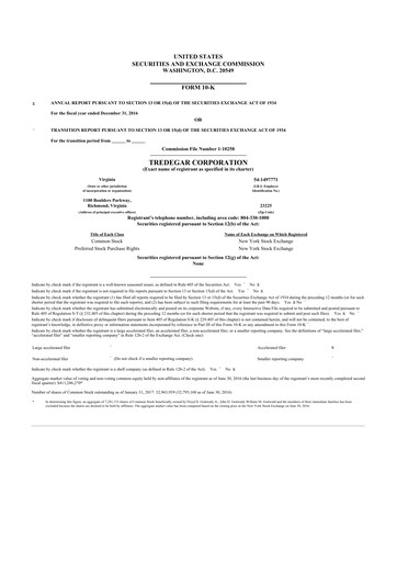 Thumbnail Tredegar 10-K Annual Report 2016