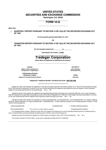 Thumbnail Tredegar 10-Q Quarterly Report FY2017 