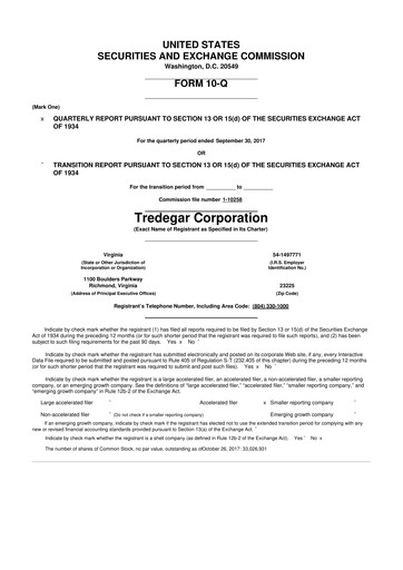 Thumbnail Tredegar 10-Q Quarterly Report FY2017 