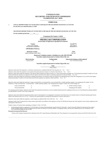 Thumbnail Tredegar 10-K Annual Report 