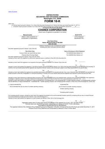 Thumbnail Cognex 10-K Annual Report 2017