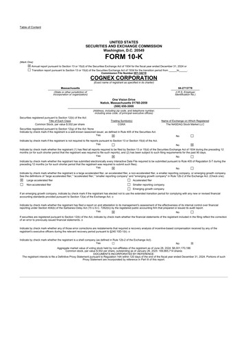Thumbnail Cognex 10-K Annual Report 2024