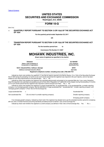 Thumbnail Mohawk Industries
 10-Q Quarterly Report FY2017 