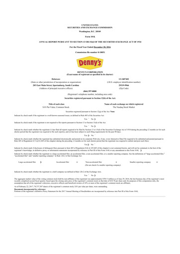 Thumbnail Denny's
 10-K Annual Report 2016