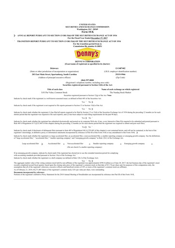 Thumbnail Denny's
 10-K Annual Report 2017