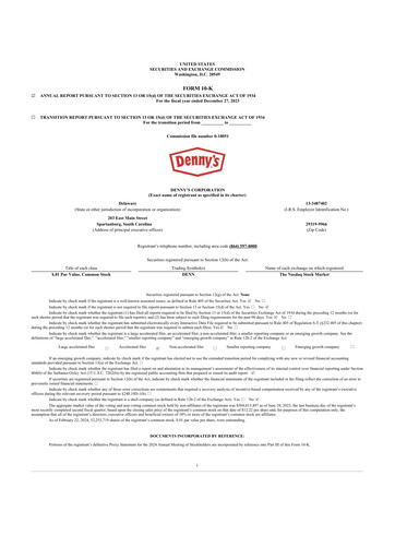 Thumbnail Denny's
 10-K Annual Report 2023