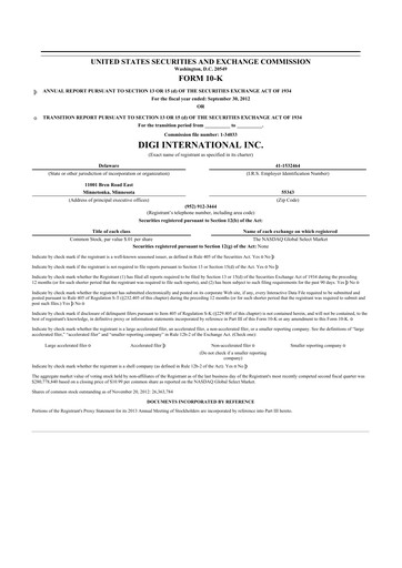 Thumbnail Digi International
 10-K Annual Report 2012