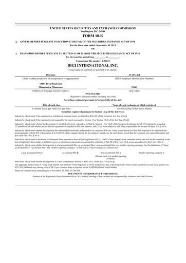 Thumbnail Digi International
 10-K Annual Report 2013