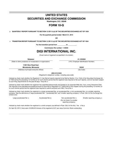 Thumbnail Digi International
 10-Q Quarterly Report FY2015 