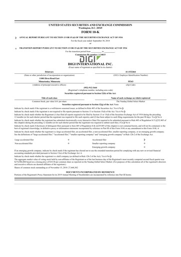 Thumbnail Digi International
 10-K Annual Report 2018