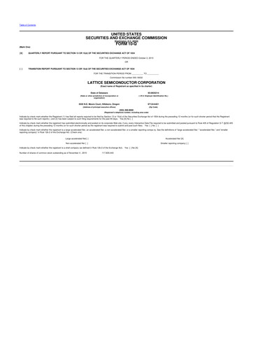 Vorschaubild Lattice Semiconductor 10-Q Quartalsbericht  