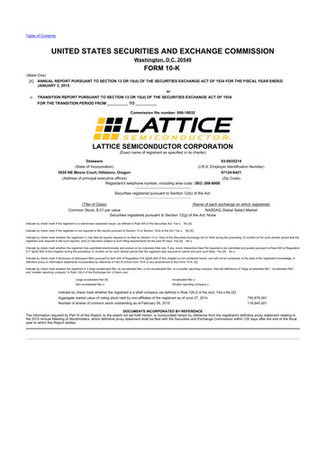 Thumbnail Lattice Semiconductor 10-K Annual Report 2014
