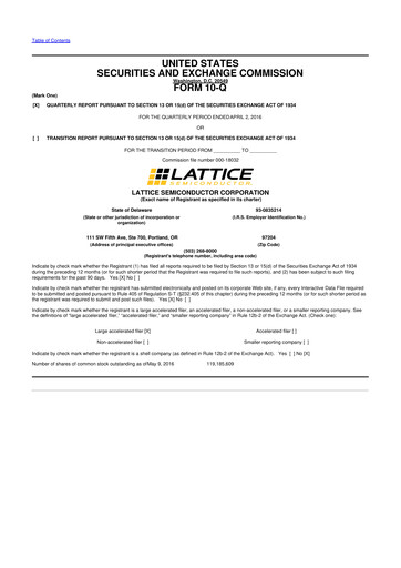 Vorschaubild Lattice Semiconductor 10-Q Quartalsbericht 2016 
