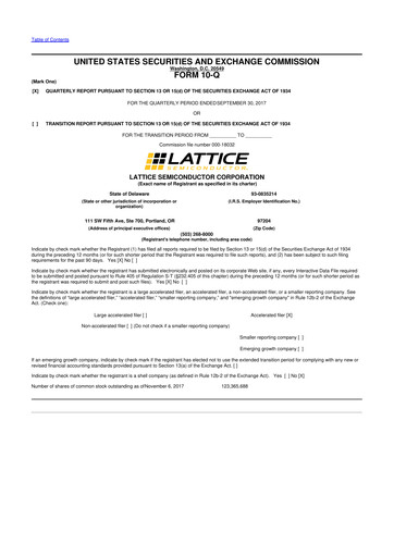 Vorschaubild Lattice Semiconductor 10-Q Quartalsbericht 2017 