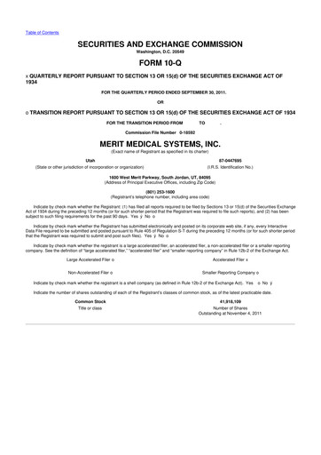 Thumbnail Merit Medical 10-Q Quarterly Report FY2011 