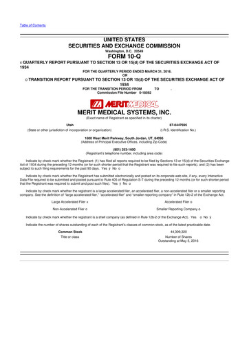Thumbnail Merit Medical 10-Q Quarterly Report FY2016 