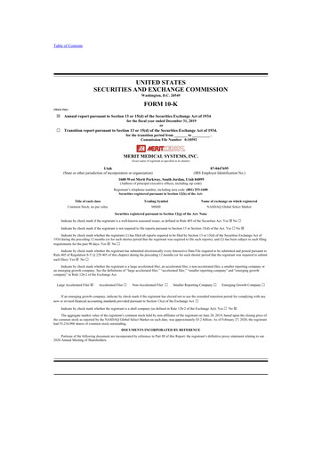 Thumbnail Merit Medical 10-K Annual Report 2019