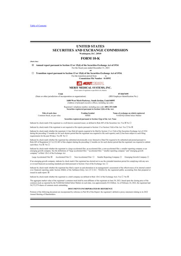 Thumbnail Merit Medical 10-K Annual Report 2021