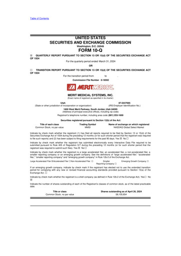 Thumbnail Merit Medical 10-Q Quarterly Report FY2024 