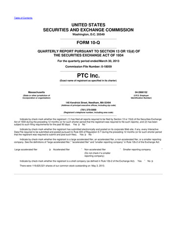 Thumbnail PTC 10-Q Quarterly Report FY2013 