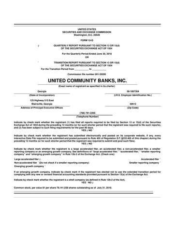Thumbnail United Community Bank 10-Q Quarterly Report FY 