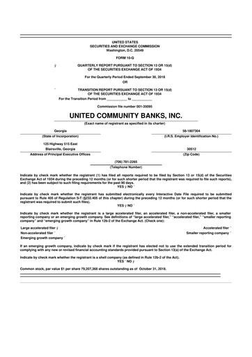 Thumbnail United Community Bank 10-Q Quarterly Report FY 