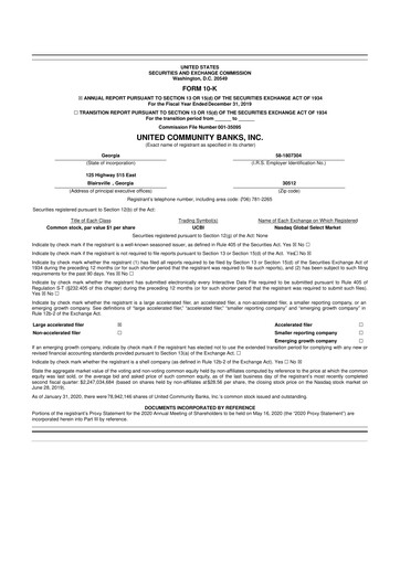 Thumbnail United Community Bank 10-K Annual Report 