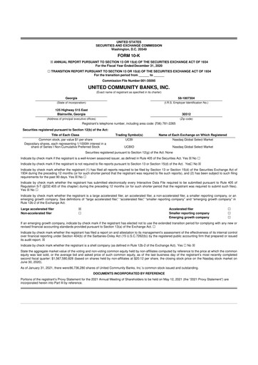 Thumbnail United Community Bank 10-K Annual Report 