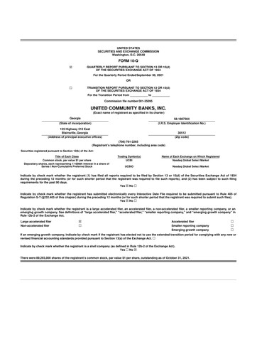 Thumbnail United Community Bank 10-Q Quarterly Report FY2021 
