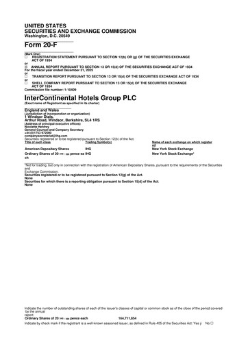Thumbnail InterContinental Hotels Group
 20-F Annual Report 2025